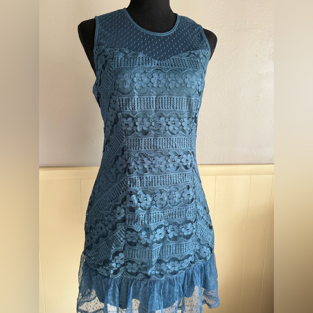 Francesca's Collections Blue Lace Dress